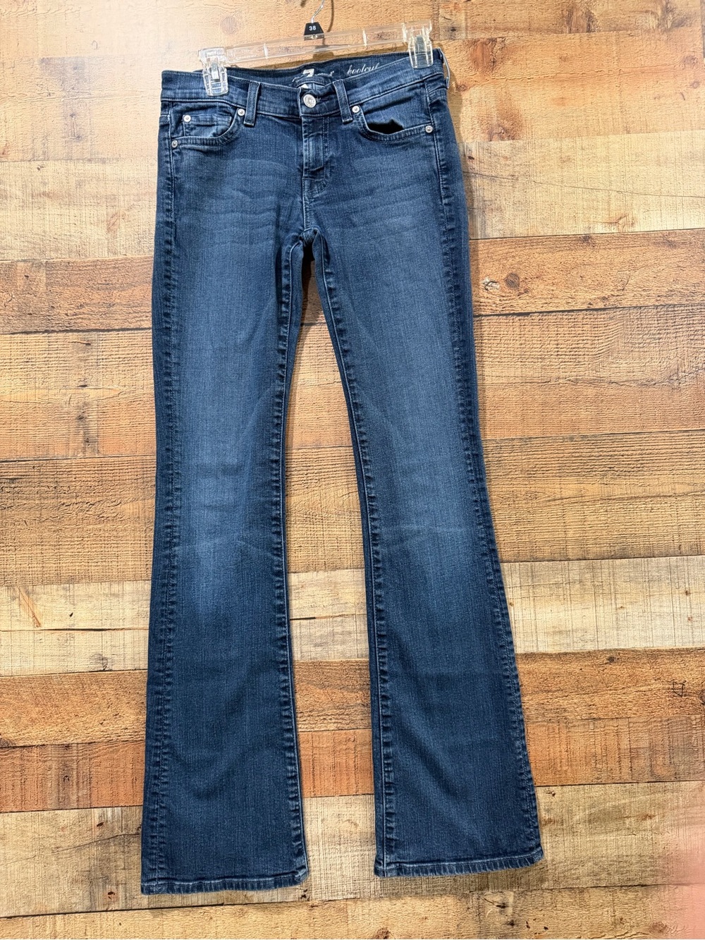 7 For All Mankind Dark Blue Long Bootcut Jeans Size 26